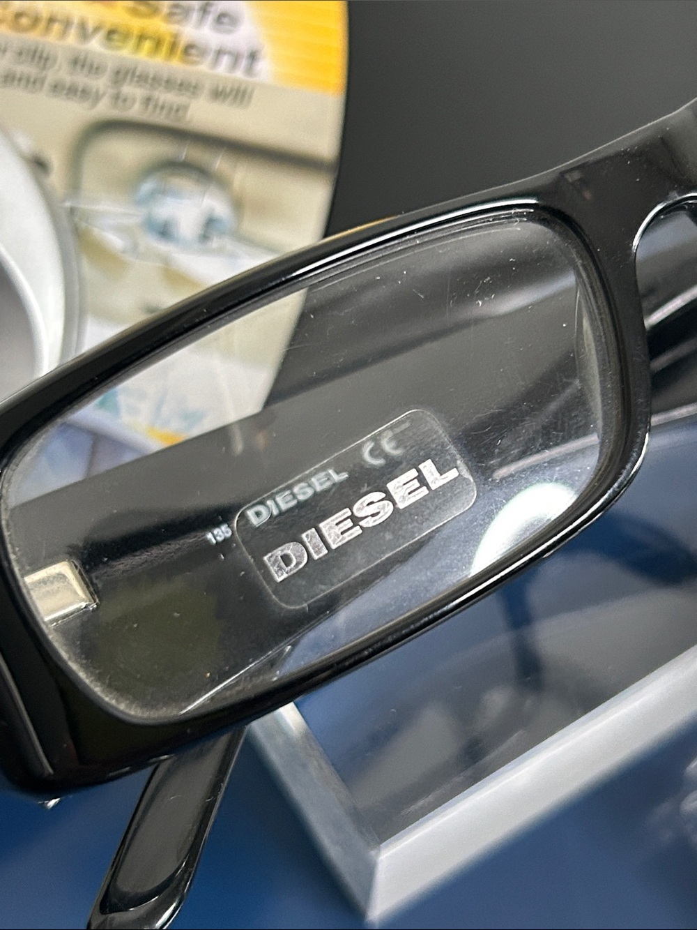 Diesel Vintage Black Rectangular Eyeglass Optical Frames with Accessories Bundle - Picture 2 of 13